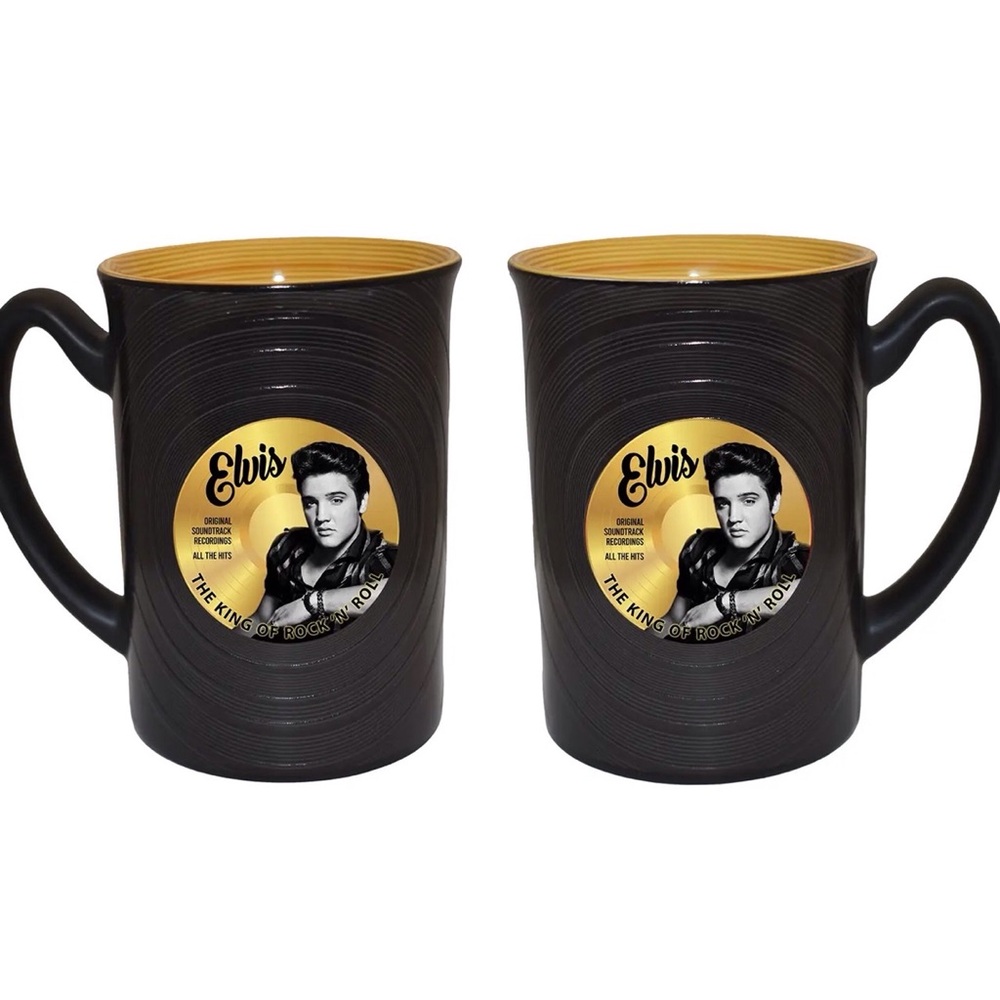 New Elvis Presley mug coffee tea hot chocolate 14 Oz black gold